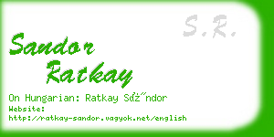 sandor ratkay business card